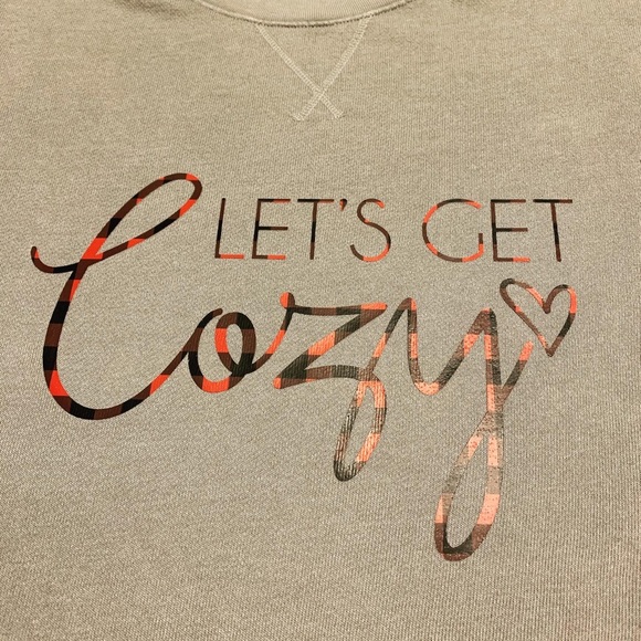 “Let’s Get Cozy” Crewneck Sweatshirt size s-xl - Picture 2 of 3